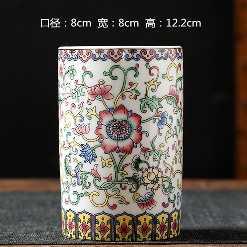 Vaso de escritorio de cerámica de porcelana pequeña boca mini hidroponía de flores retrógradas botellas de flores de porcelana
