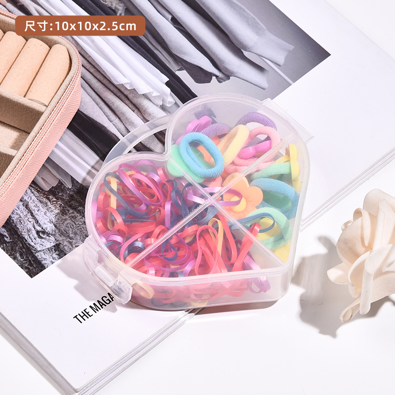 Nuevo estilo para niños pequeña princesa bolso para el cabello anillo para el cabello niña macaron fresco y dulce cuerda para el cabello lindo juego de accesorios para el cabello caja de regalo