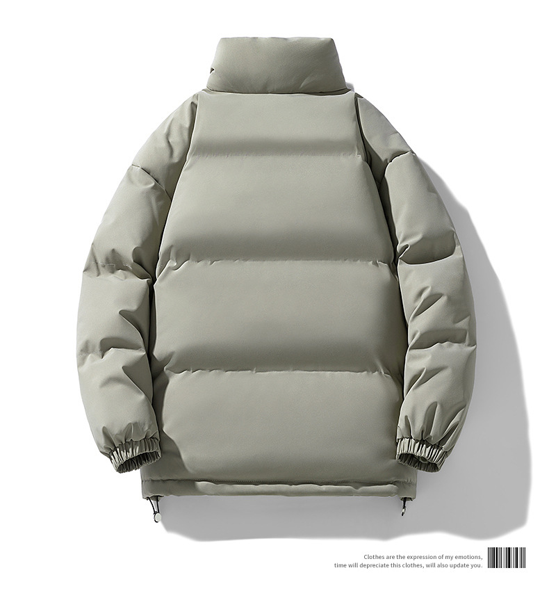 Men's Winter Couple Stand Collar Outdoor Cotton Coat Thickened Warm Solid Color Trendy Brand Plus Size Puffer Jacket_voghion.com