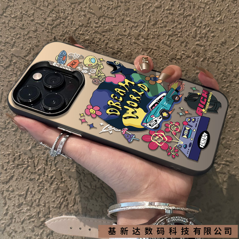 涂鸦外星人适用iPhone15promax苹果手机壳创意卡通14Pro新款13/12
