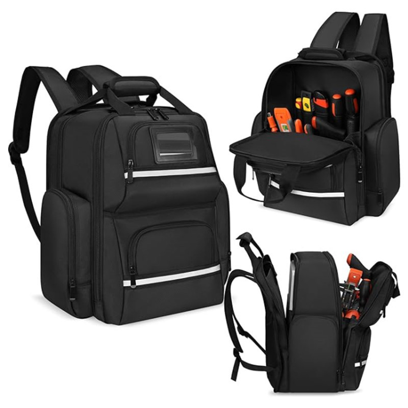 跨境新款加厚耐磨牛津布双肩工具背包收纳袋重型工具背包