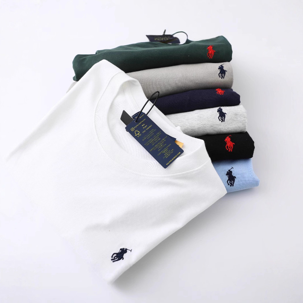 Cross-Border Export Supply Ralph Lauren Rl Round Neck Short-Sleeved Men's Summer Paul Polo Casual Cotton T-Shirt