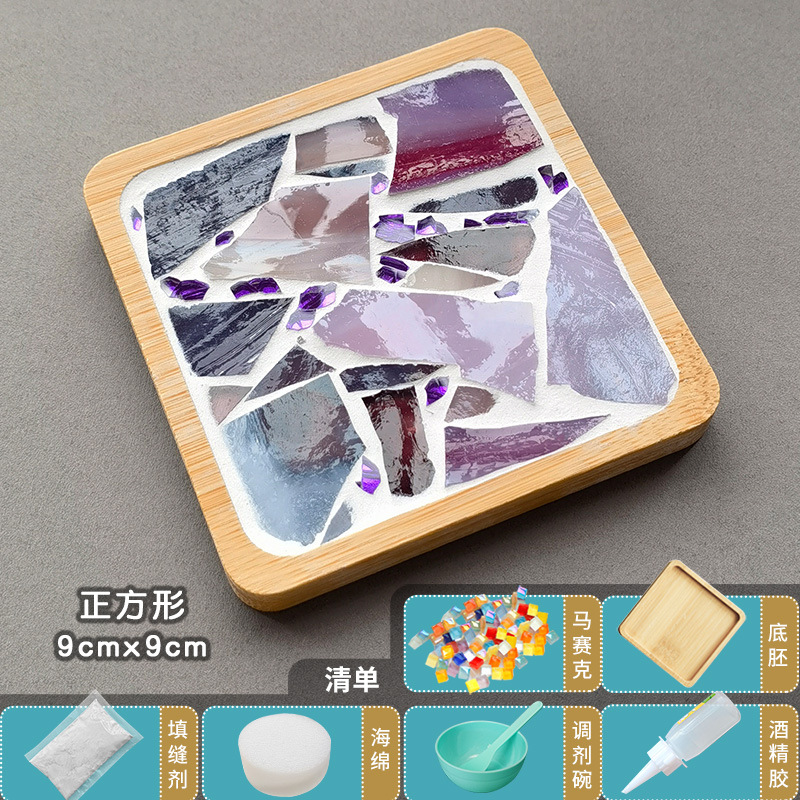 Regalo posavasos de mosaico hecho a mano bricolaje estudiante paquete de material hecho a sí mismo actividades de jardín de infantes Día de la madre mercado nocturno estilo caliente