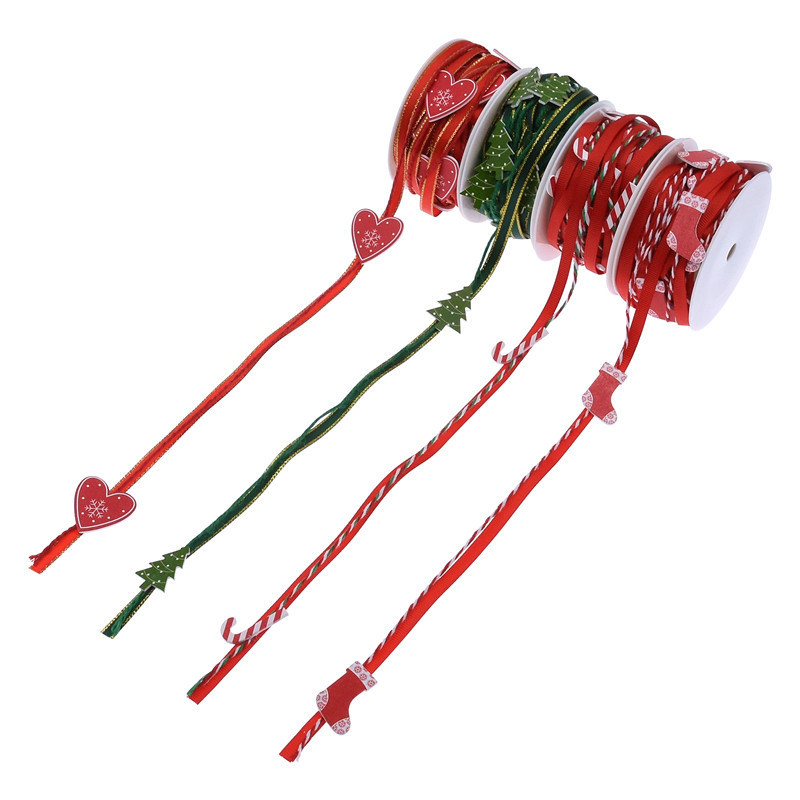 Transfronterizo Amazon nueva cinta decorativa hecha a mano Navidad DIY muleta calcetines árbol de Navidad cinta decorativa 5 M