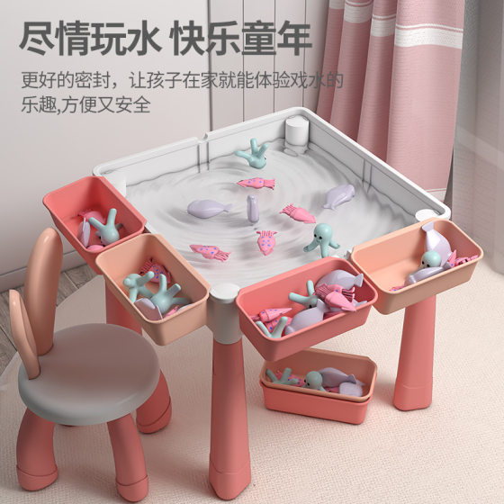Compatible with Lego Pink Building Blocks Table for Girls Multi-function Learning Table Educational Assembled Toys Slide Large Granules