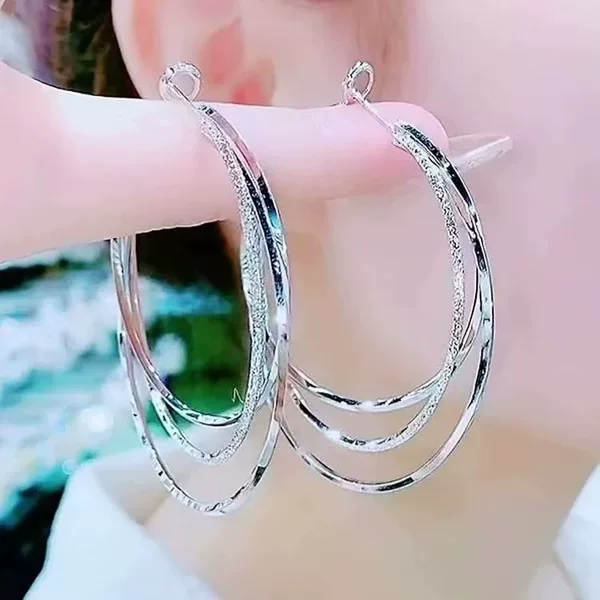 Multi-Layered Large Hoop Earrings, New Trendy High-End Style, Elegant Goddess Look, Light Luxury Exaggerated Circle Earrings