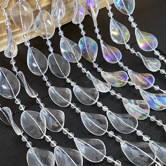 Acrylic Connected Beads, Transparent Maple Leaf Bead Chain, Wedding Bead Curtain, Door Curtain, DIY Beading Materials, Christmas Decoration Beads Acrylic Connected Beads, Transparent Maple Leaf Bead Chain, Wedding Bead Curtain, Door Curtain, DIY Beading Materials, Christmas Decoration Beads