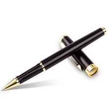 得力S86签字笔0.5mm子弹头黑色外壳中性笔商务办公写字书写宝珠笔