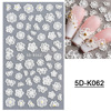 Three dimensional sticker for manicure, white adhesive nail stickers for nails, suitable for import, new collection, lace dress, flowered
