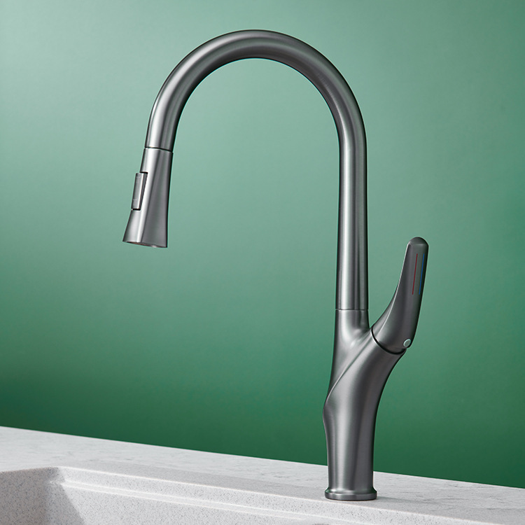 All-Copper Pull-Out Faucet for Home Kitchen White High-Quality Hot and Cold Faucet Universal Telescopic Splash-Proof Cross-Border Foreign Trade All-Copper Pull-Out Faucet for Home Kitchen White High-Quality Hot and Cold Faucet Universal Telescopic Splash-Proof Cross-Border Foreign Trade