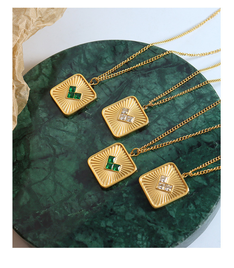 Fashion Heart Shape Titanium Steel Plating Inlay Glass Zircon Earrings Necklace