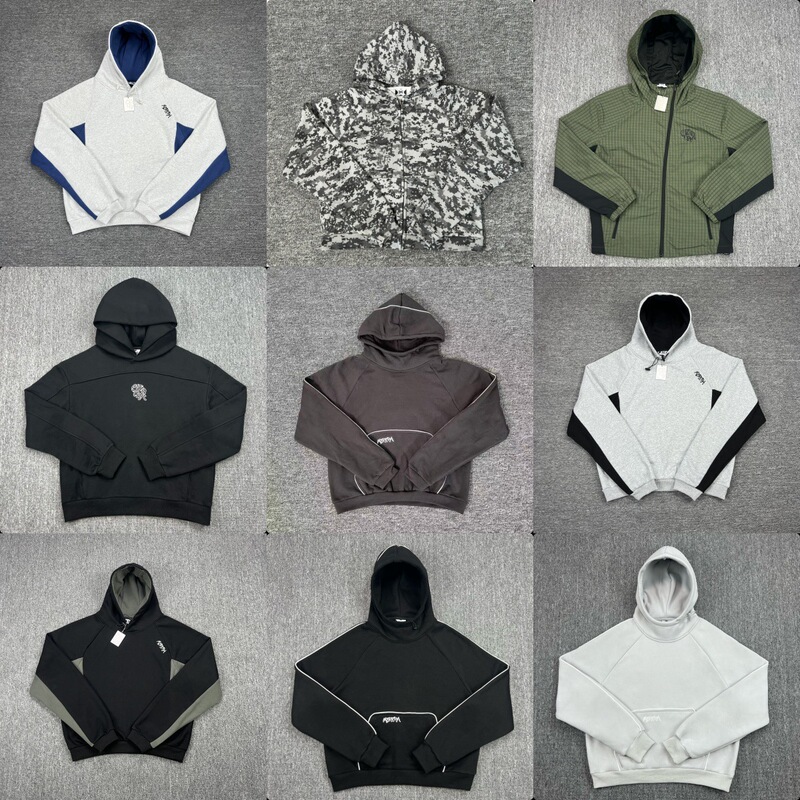 New American Trendy Brand Mertra Splicing Embroider Fleece-Lined High Street Loose Autumn and Winter Men and Women Couple Sleeve Hooded Sweatshirt