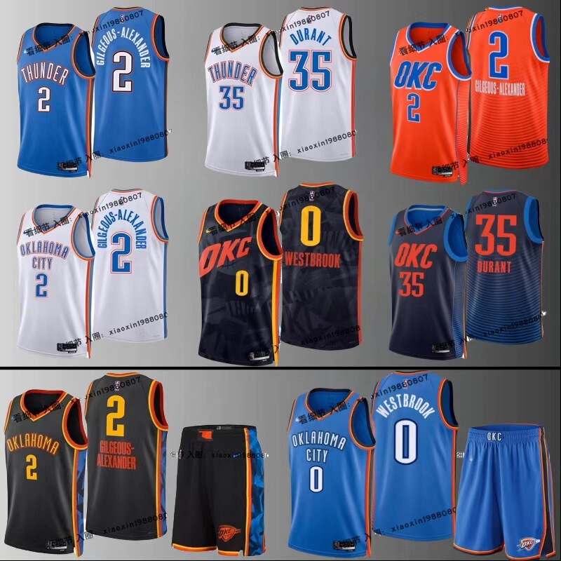 Nba Jersey Thunder No. 0 Westbrook No. 2 Alexander 7 Holmes No. 7 Anthony 13 George 3 Gidi