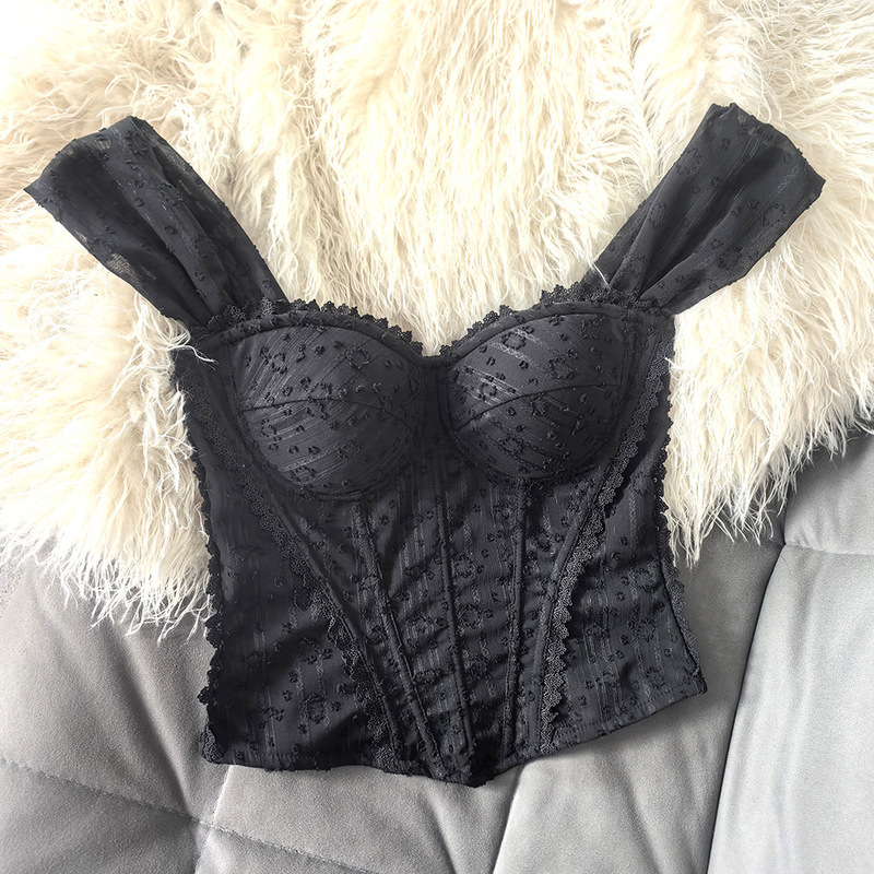 French-Style Puff-Sleeve Shapewear Top, Versatile Slim-Fit Push-Up Outerwear, Tube Top Evening Gown Paired with a Corset French-Style Puff-Sleeve Shapewear Top, Versatile Slim-Fit Push-Up Outerwear, Tube Top Evening Gown Paired with a Corset