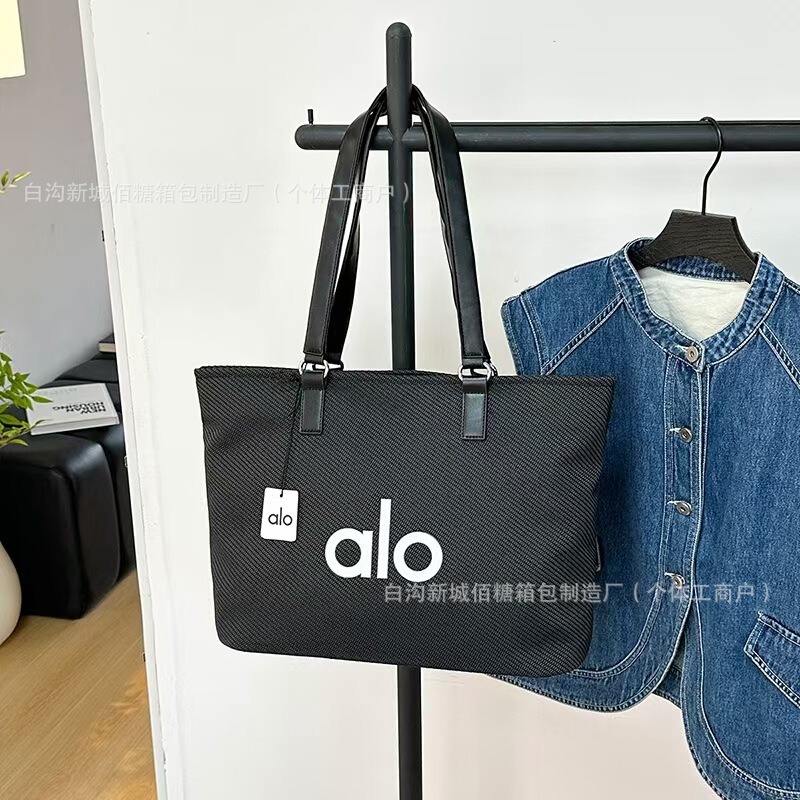 alo クロスボーダーヨガショルダーキャンバスバッグレディース大容量トートバッグショッピングバッグスポーツレジャートレンドフィットネスバッグ|undefined