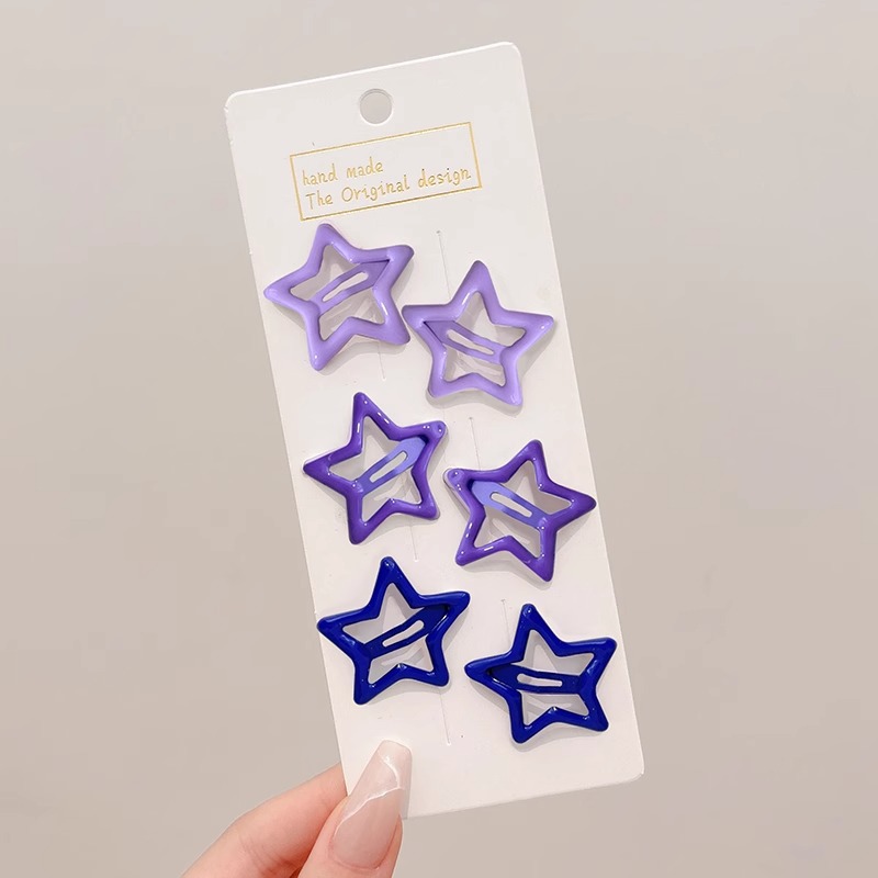 Pinza bb de color dopamina para niños cabello roto estrella de cinco puntas horquilla para niñas que no lastima el cabello, pinza para el cabello con flequillo para bebés, accesorios para el cabello lindos