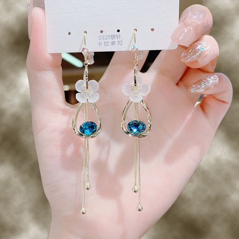 Women'S Gender Plating Design Korean Style Bow Knot Alloy Plating Rhinestones Pearl Women's Earrings 1 Pair