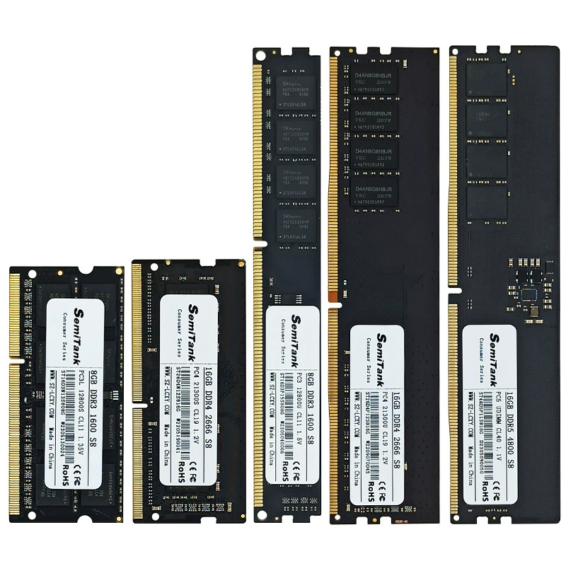 RAM (SemiTank) D3/D4/DDR5, 2–32 GB modules, desktop & notebook compatible