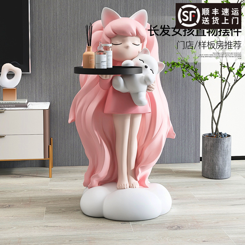 Large girl living room floor decoration home decoration TV cabinet sofa entrance sculpture housewarming new home gift