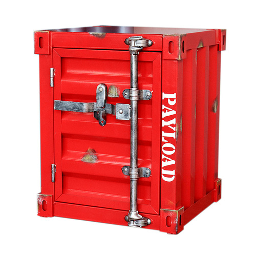 Industrial style container cabinet storage cabinet wrought iron bedside table decorative creative ornaments small cabinet small storage cabinet