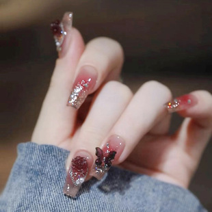 Wearing Nail Patch Nail Patch Fake Nail Finished Removable Rose Butterfly Nail Patch A27
