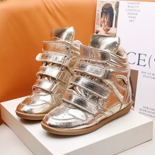 跨境专供外销内增高5.5CM登山运动休闲欧美街头牛反绒女鞋亚马逊