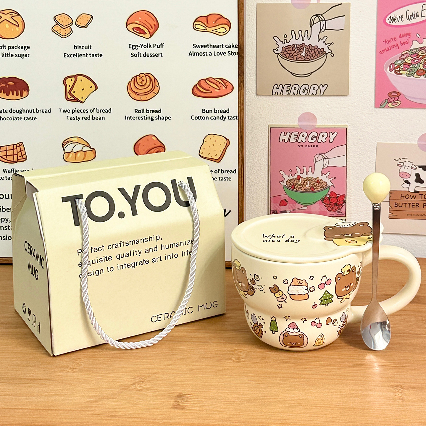 Taza de cerámica Taza con tapa Taza de agua para niñas de alto valor Regalo de cumpleaños en casa Regalo de mano Taza de café de pareja