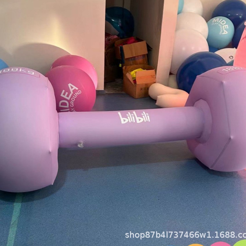 PVC充气壶铃气模哑铃卡通圆形球充 花朵月球七夕中秋卡通气模