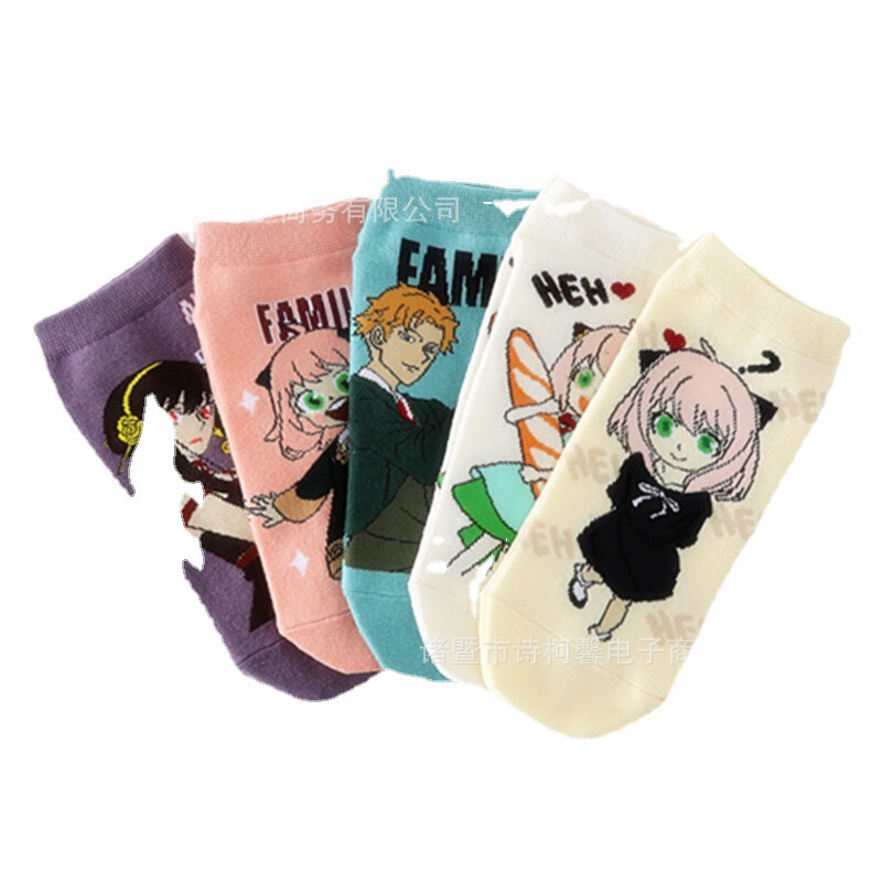 2022 New Spy Plays Japanese Anime Socks Short Boat Socks Ania Cotton Personalized Socks
