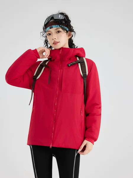 Lightweight cotton jacket, new autumn/winter style, outdoor couple's design, windproof, waterproof, hooded, suitable for hiking and casual wear, provides warmth