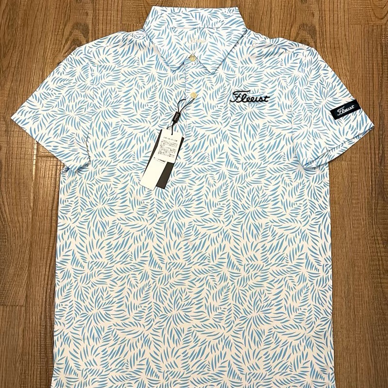Summer Golf Clothing Sports Stretch Quick-Drying Bead Cloth Printed Short-Sleeved Polo Shirt Golf Clothing Can Set