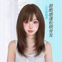 跨境直销假发女短发日系高层次锁骨发空气刘海日常减龄假发全头套