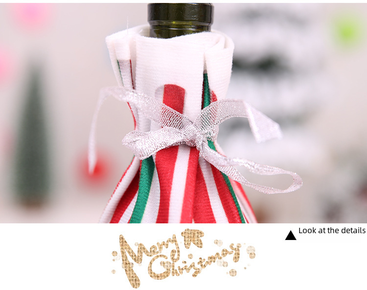 Kreatives neues Hobby im neuen Stil, Weihnachtsdekoration, Festivalbedarf, bedrucktes Weinflaschen-Set, Wein, Champagner, Weinflaschen-Set, Cartoon-Wein-Set_voghion.com