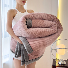 跨境新款A类撸猫色织牛奶绒多功能毛毯空调毯午休盖毯礼品毯子