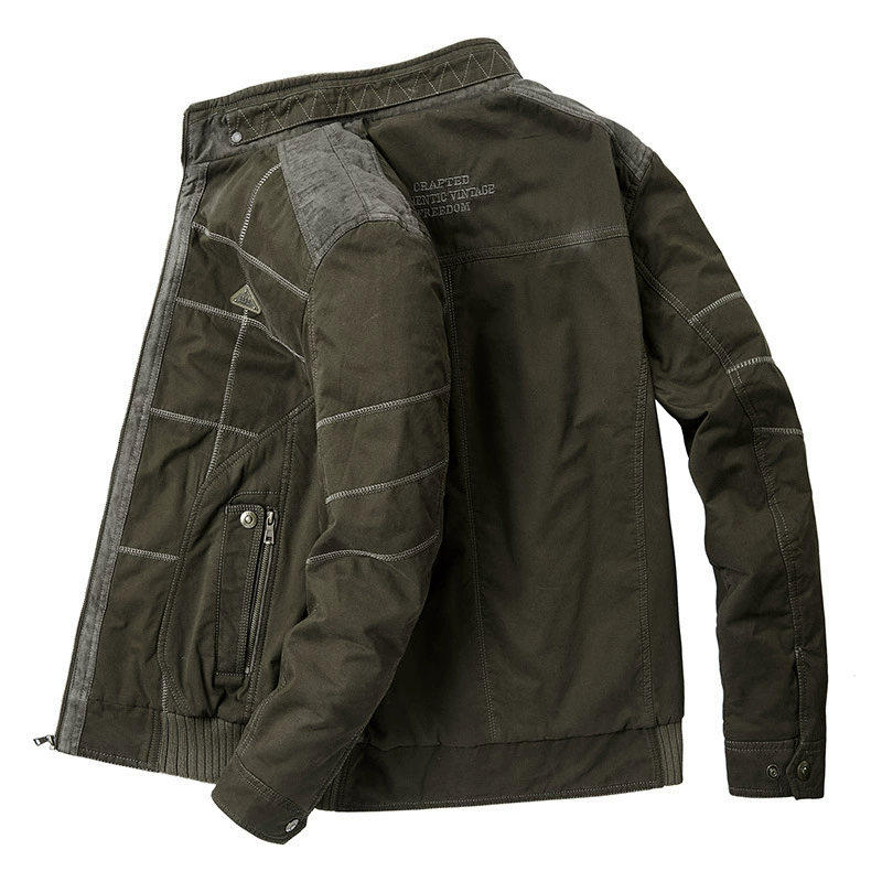 JEEP SPIRIT деловая Повседневная утепленная теплая хлопковая куртка на флисовой подкладке с воротником-стойкой, хлопковая куртка, топ ZJY075