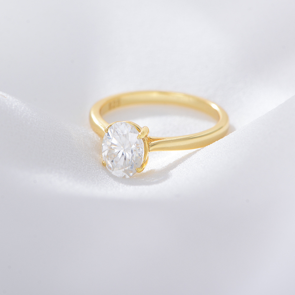 Daily Occasion 925 Sterling Silver Material 925 Sterling Silver Zircon Oval Rings
