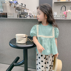 Children's Summer Shirt 2024 New Fashionable Kids Short Sleeve Blouse for Girls Baby Top