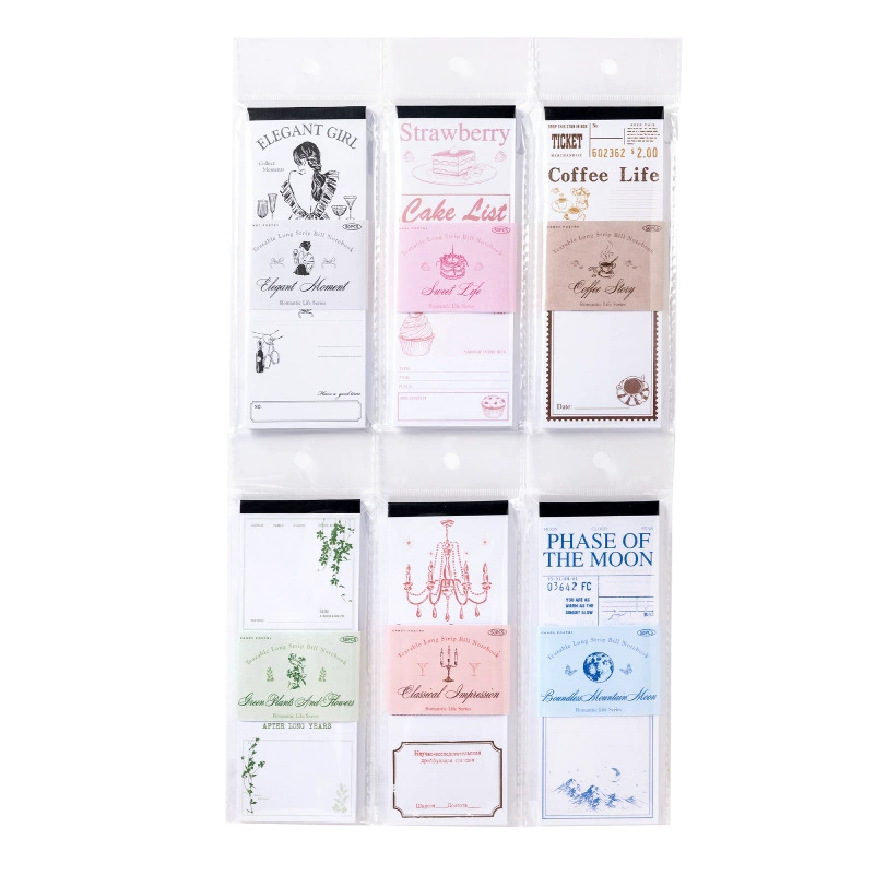糖诗 Long sticky notes book Romantic life series Retro long bills student message memo sticky notes paper