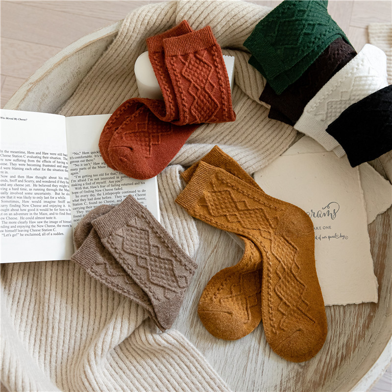 Femmes Style Simple Couleur Unie Mélange Crew Socks Une Paire display picture 2