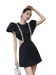 Spring and Autumn Sugar Power high end nice dress， small dress， light luxury fair style puffy skirt， black dress， can