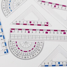塑料套尺学生专用直尺三角板量角器组合套装儿童数学绘图测量工具
