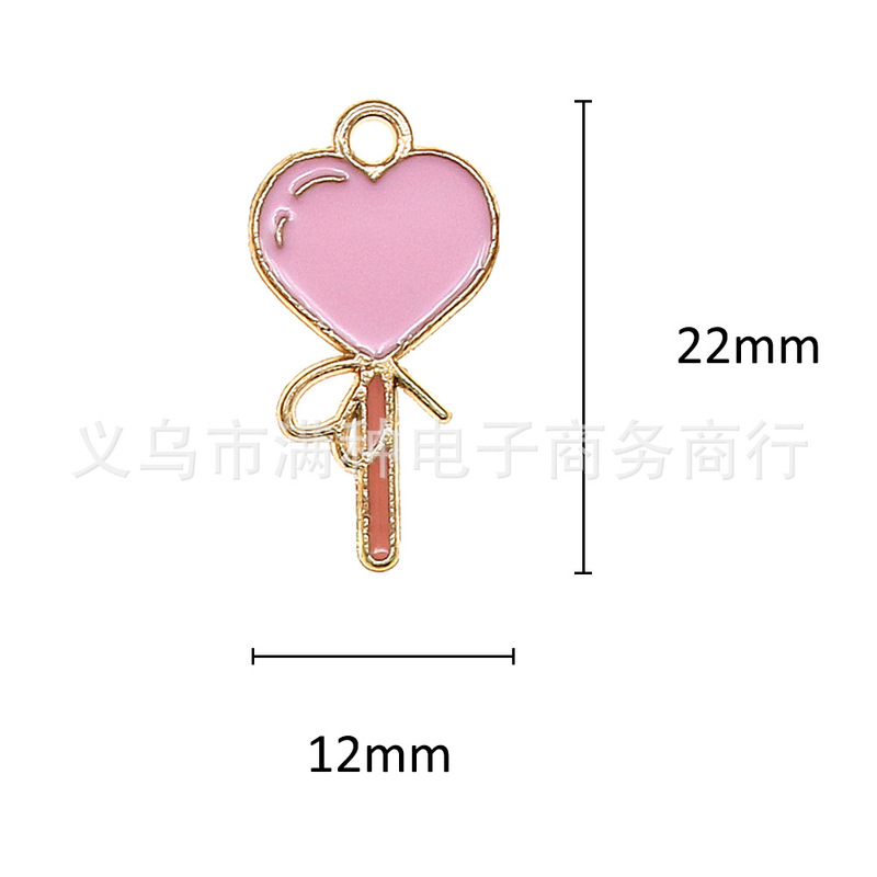 バレンタインデーピンクラブハートジュエリーアクセサリー diy ブレスレットキーホルダーネックレスペンダント合金オイルドリップペンダント|undefined