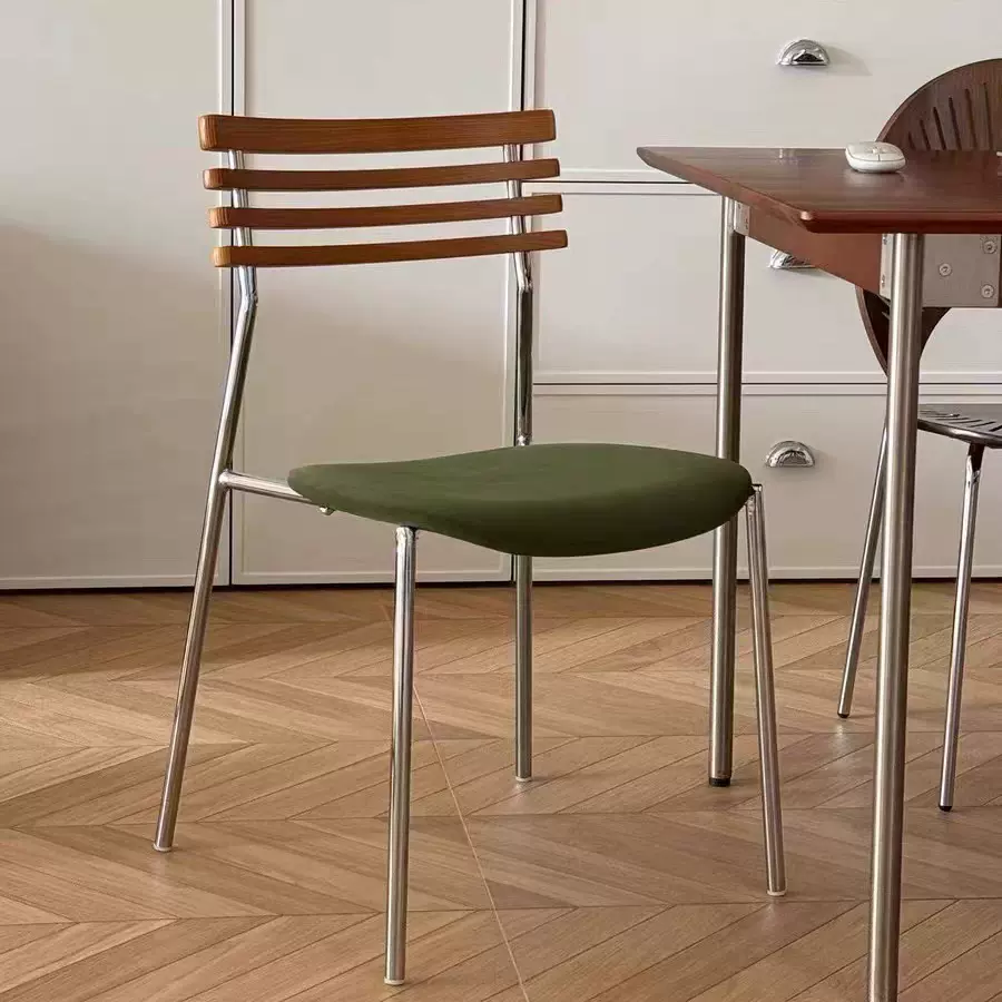 网红设计师铁艺靠背餐椅轻奢简约家用卧室书桌椅创意镂空休闲椅