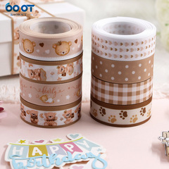 茶色の熊のリボンは赤ちゃんを迎えます。リボンDIY工芸品にリボンを飾ります。