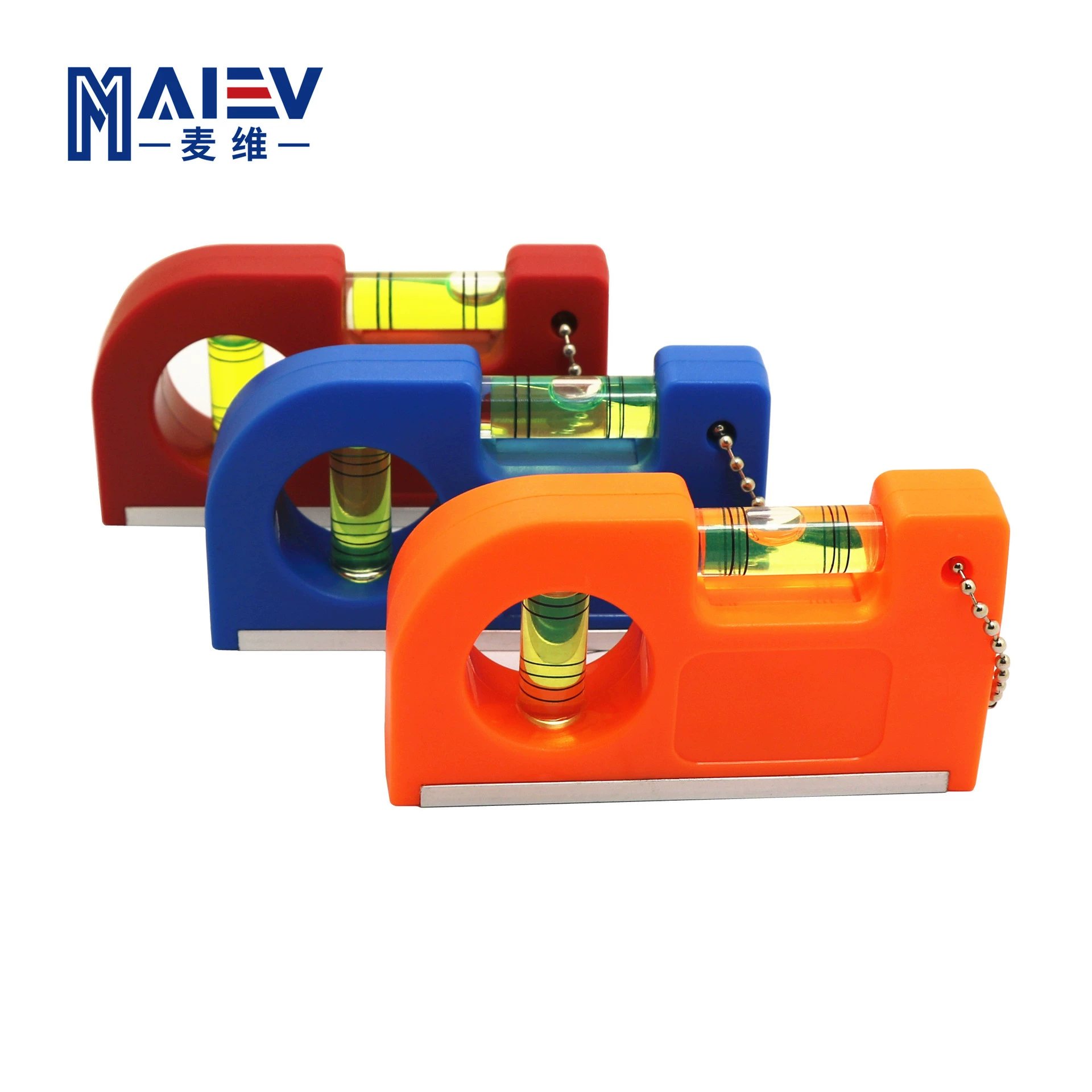 Foreign trade direct supply mini plastic horizontal foot hanging chain waist torpedo levels, convenient strong magnetic aluminum alloy model