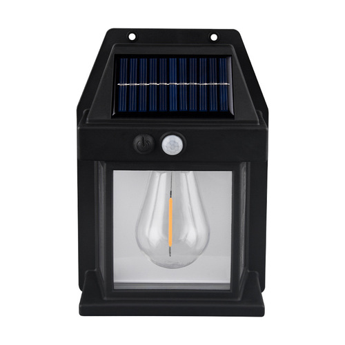New solar-powered outdoor courtyard wall lamp, lighting with human body sensing, home garden waterproof outdoor energy-saving street lamp