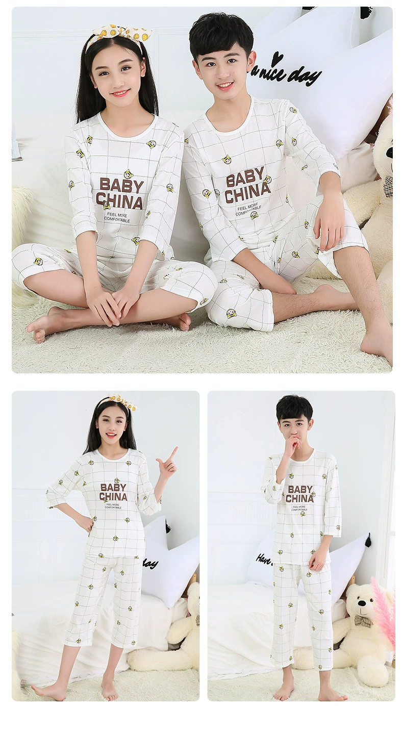 baby nightgowns dress Teenage Girls Pajamas New Summer Long Sleeve Children's Clothing Boys Sleepwear Cotton Pyjamas Sets for Kids 9 10 12 14 16 Years classic children's nightgown