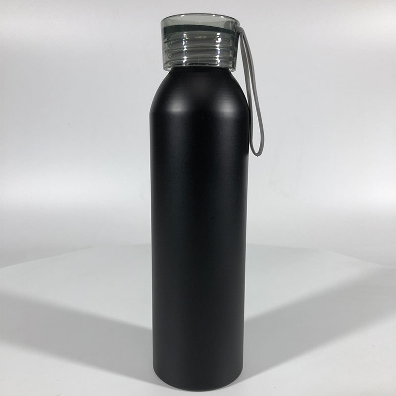 650ml tapa transparente botella de agua de aluminio botella de deportes al aire libre fitness taza de agua botella de agua de viaje logo