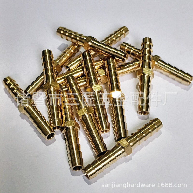 Brass double-headed pagoda Connector 3 3 3/8 water pipe air pipe hose straight-through adapter double plug