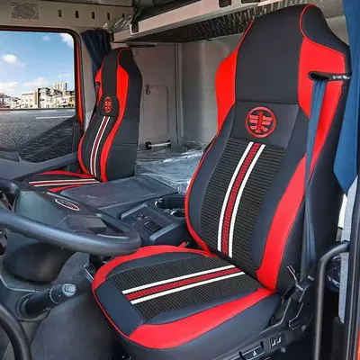 Seat cushion, seat cover Seat Cushion Interior Modification Four-Season - upgraded-model-vertical-stripe-ice-silk-model-black-and-red-alone-main-drivers-piece
